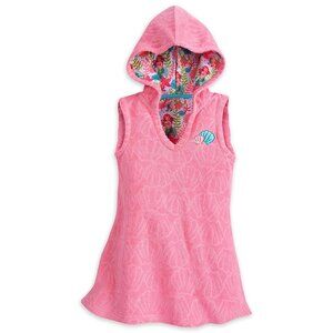 Disney Store The Little Mermaid Ariel Hooded Cover Up Pink Size 5/6